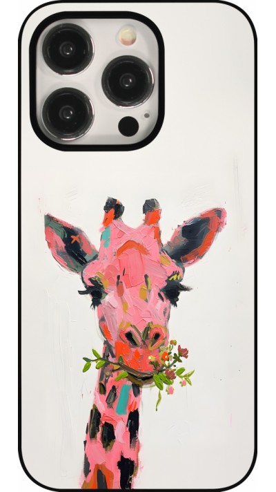 Coque iPhone 15 Pro - Pink Girafe Paint