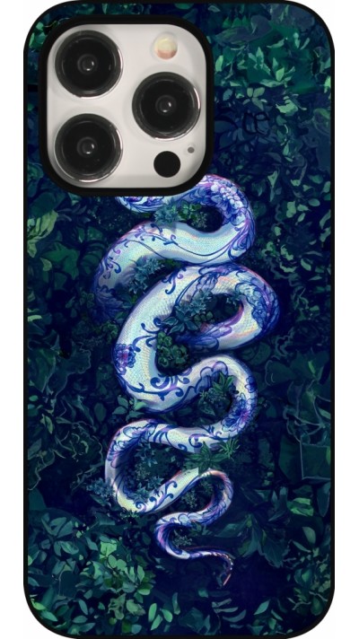 Coque iPhone 15 Pro - Serpent Blue Anaconda