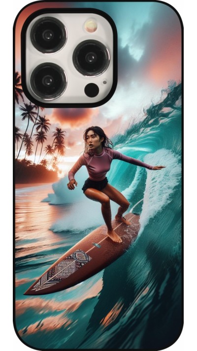 Coque iPhone 15 Pro - Surfeuse Balinaise