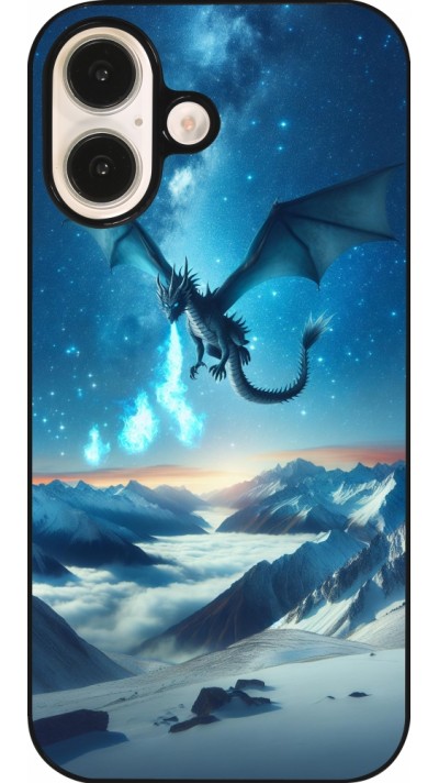 Coque iPhone 16 - Dragon nocturne montagne