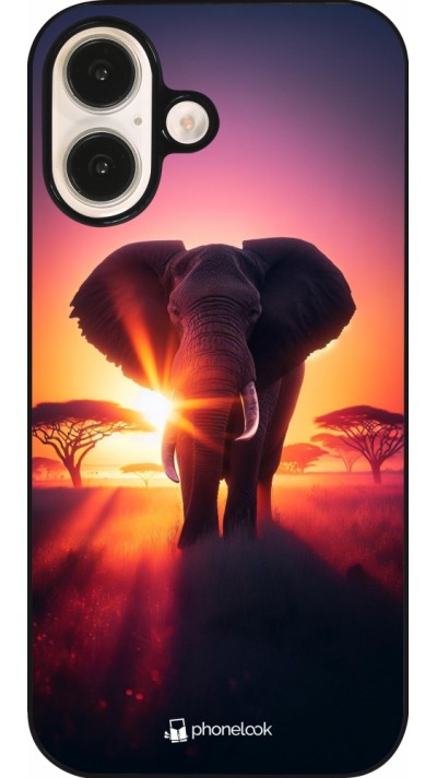 Coque iPhone 16 - Elephant Sunrise Beauty