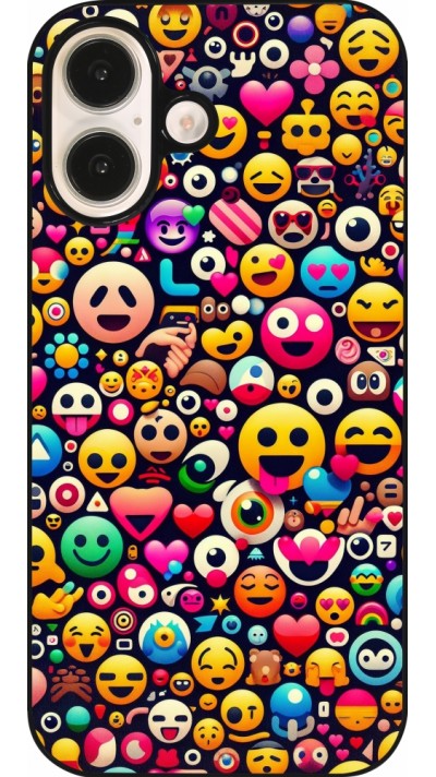 Coque iPhone 16 - Emoji Mix Color