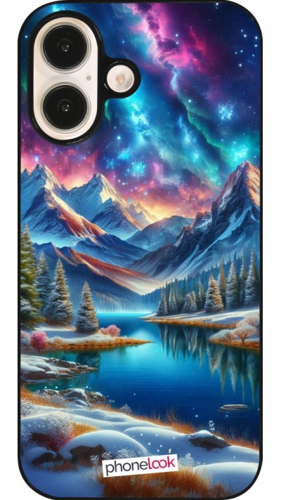 Coque iPhone 16 - Fantasy Mountain Lake Sky Stars