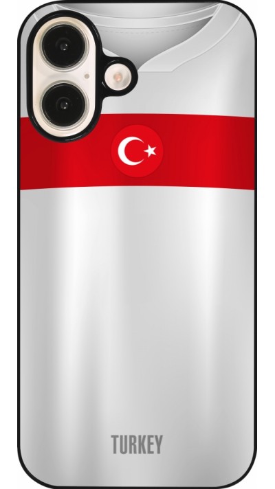 Coque iPhone 16 - Maillot de football Turquie personnalisable