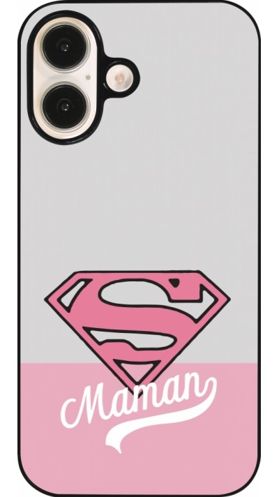 Coque iPhone 16 - Mom 2024 Super hero maman