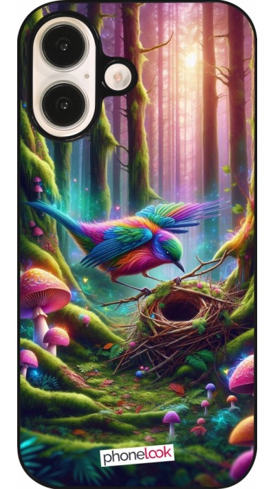 Coque iPhone 16 - Oiseau Nid Forêt