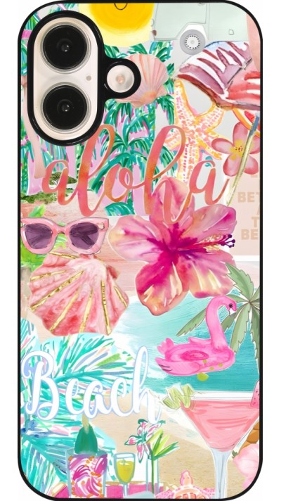 Coque iPhone 16 - Preppy Collage Aloha