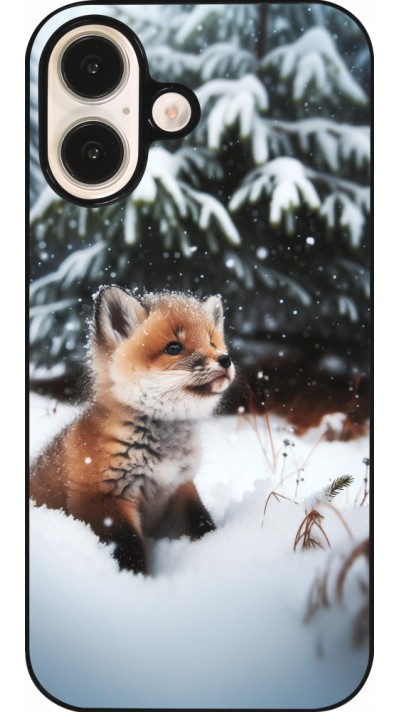 Coque iPhone 16 - Noël 2023 Renardeau sapin