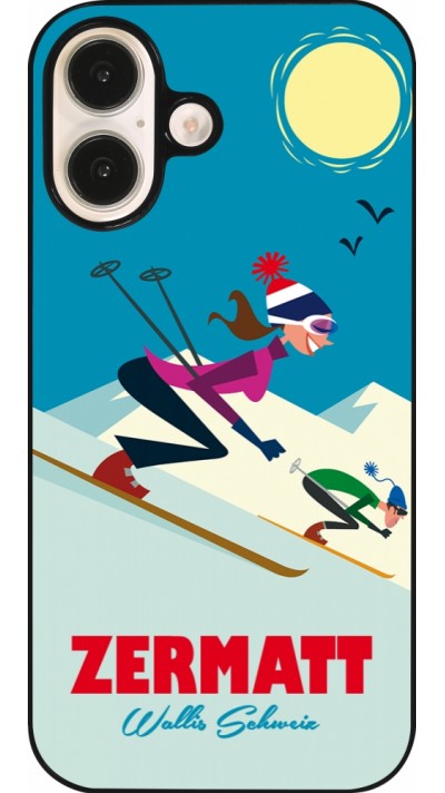 Coque iPhone 16 - Zermatt Ski Downhill