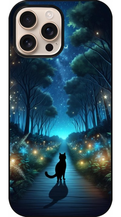 iPhone 16 Pro Max Case Hülle - Schwarze Katze Spaziergang