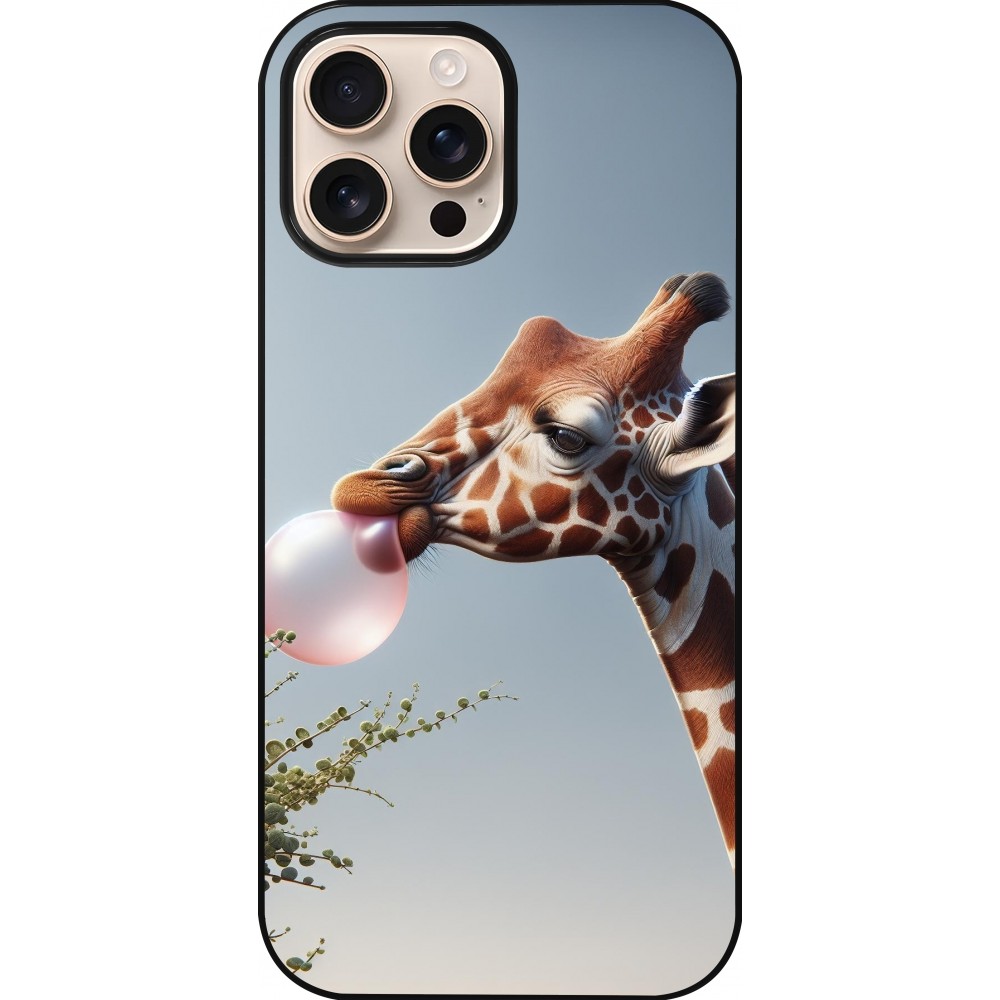 Coque iPhone 16 Pro Max - Girafe à bulle