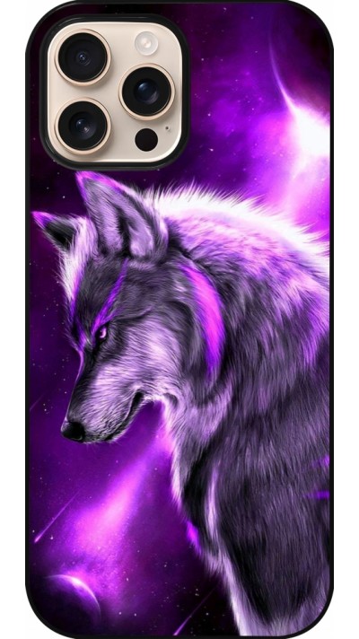 iPhone 16 Pro Max Case Hülle - Purple Sky Wolf