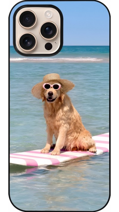 iPhone 16 Pro Max Case Hülle - Summer Dog on Paddle