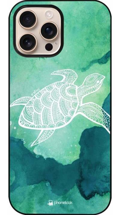 Coque iPhone 16 Pro Max - Turtle Aztec Watercolor