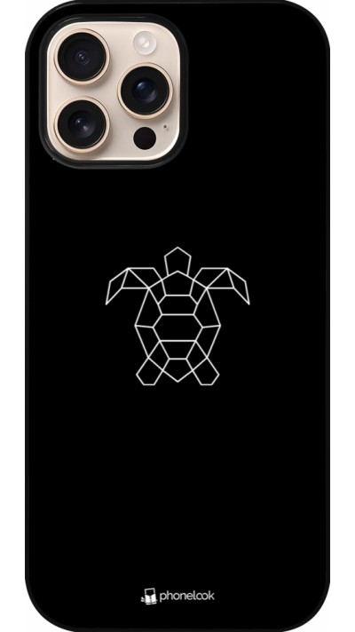 Coque iPhone 16 Pro Max - Turtles lines on black