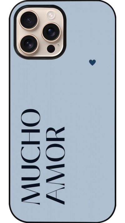 Coque iPhone 16 Pro Max - Valentine 2024 mucho amor azul