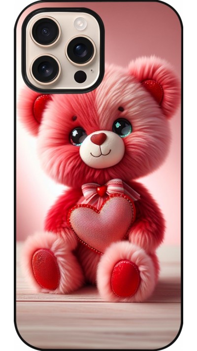 Coque iPhone 16 Pro Max - Valentine 2024 Ourson rose