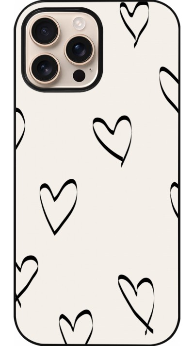 Coque iPhone 16 Pro Max - Valentine 2023 minimalist hearts