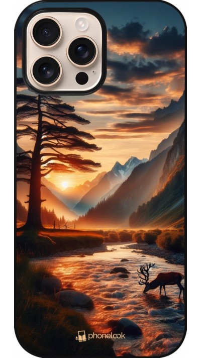 Coque iPhone 16 Pro Max - Valley Sunset Deer Tree