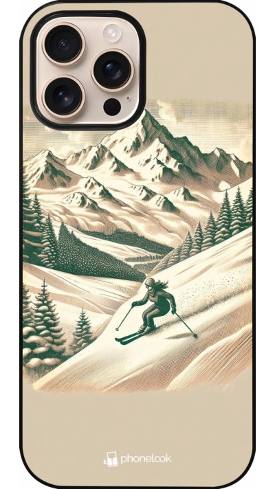 Coque iPhone 16 Pro Max - Vintage Ski Mountain