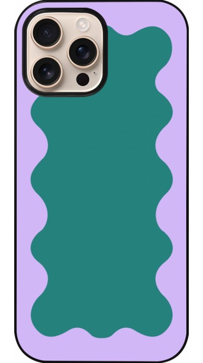 Coque iPhone 16 Pro Max - Wavy Rectangle Green Purple