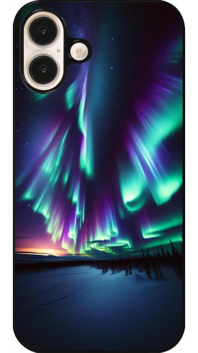 Coque iPhone 16 Plus - Aurore Boréale Étincelante