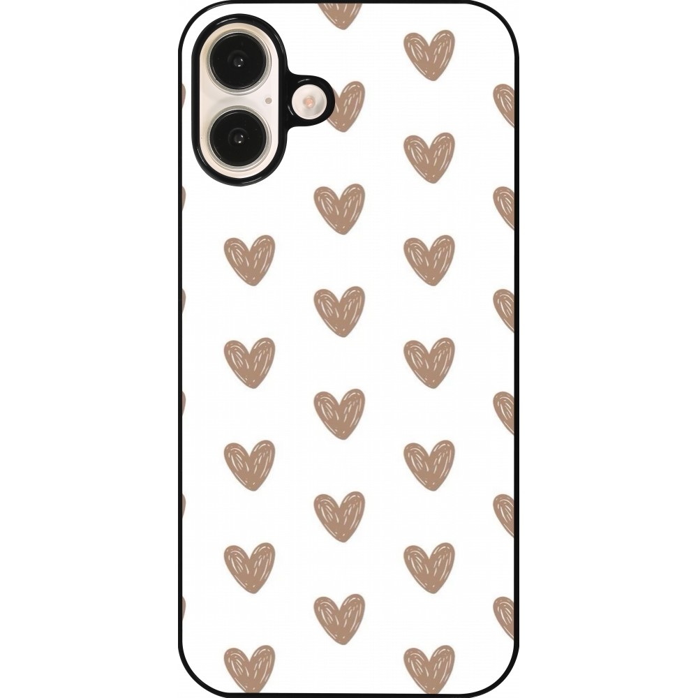 Coque iPhone 16 Plus - Autumn 2024 brown hearts