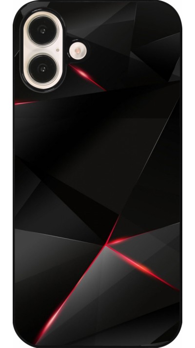 Coque iPhone 16 Plus - Black Red Lines