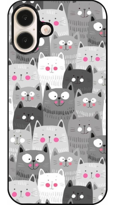 Coque iPhone 16 Plus - Chats gris troupeau