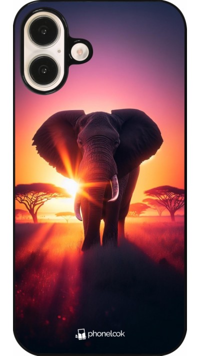 Coque iPhone 16 Plus - Elephant Sunrise Beauty