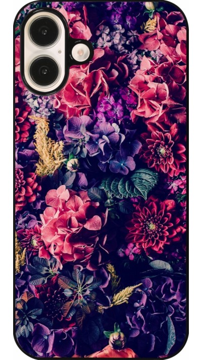 Coque iPhone 16 Plus - Flowers Dark