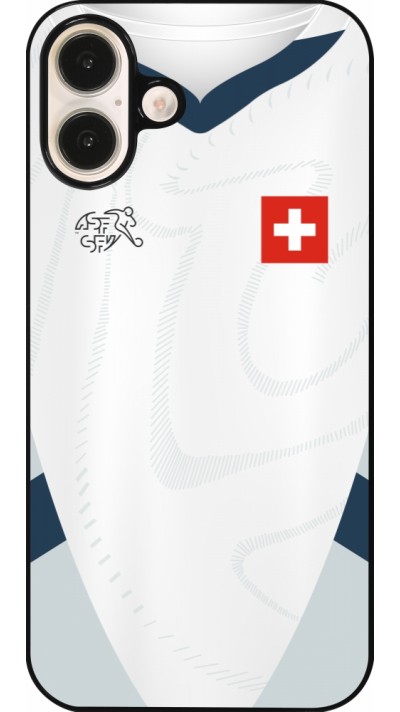 Coque iPhone 16 Plus - Maillot de football Suisse Extérieur personnalisable