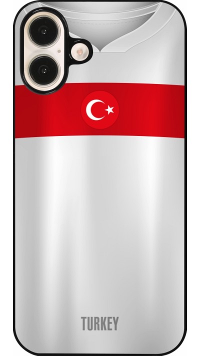 Coque iPhone 16 Plus - Maillot de football Turquie personnalisable