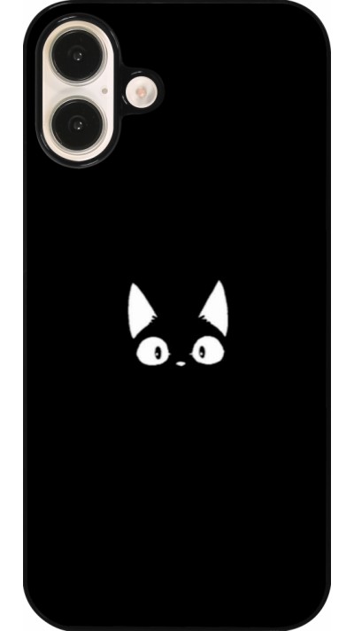 Coque iPhone 16 Plus - Funny cat on black