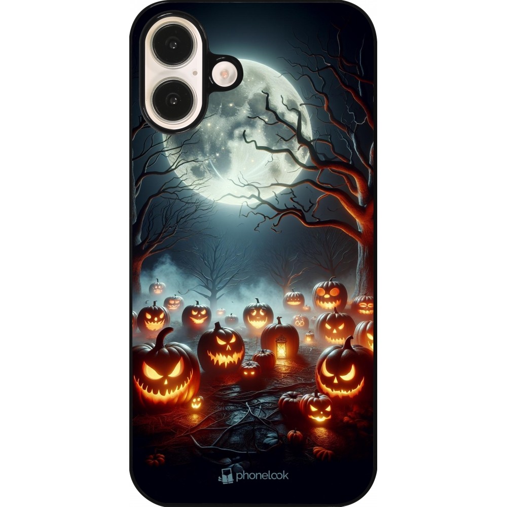 iPhone 16 Plus Case Hülle - Halloween 2024 Viele Kuerbisse