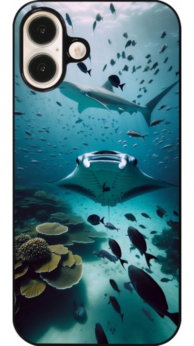 Coque iPhone 16 Plus - Manta Lagon Nettoyage