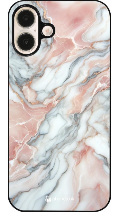 Coque iPhone 16 Plus - Marbre Rose Lumineux