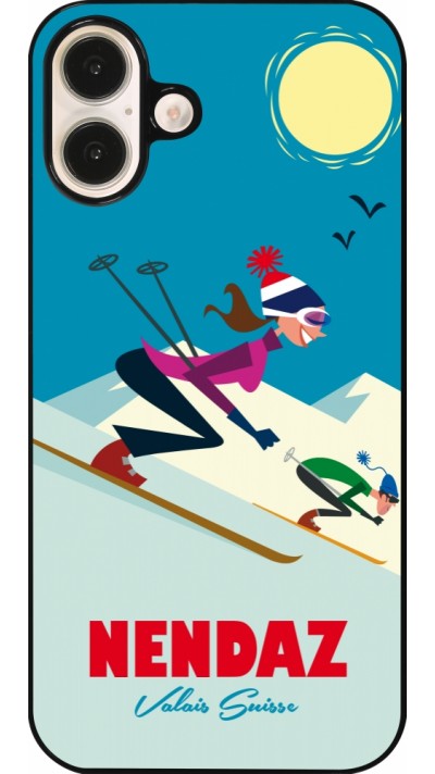 Coque iPhone 16 Plus - Nendaz Ski Downhill