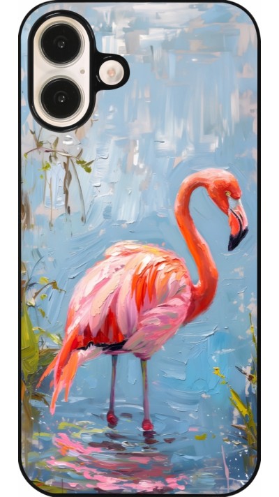 Coque iPhone 16 Plus - Paint Flamingo