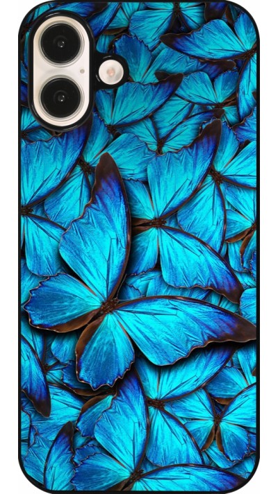 Coque iPhone 16 Plus - Papillon bleu