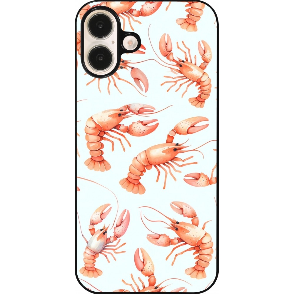 Coque iPhone 16 Plus - Pattern de homards pastels