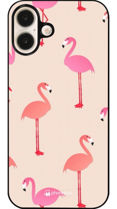 Coque iPhone 16 Plus - Pink Flamingos Pattern