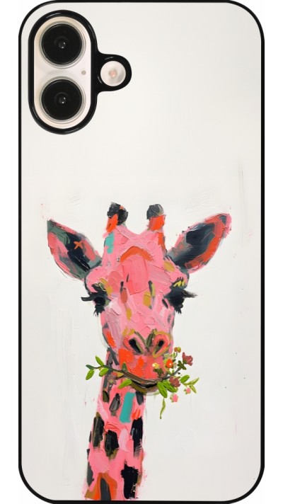 Coque iPhone 16 Plus - Pink Girafe Paint