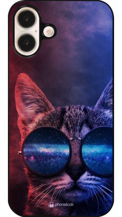 Coque iPhone 16 Plus - Red Blue Cat Glasses