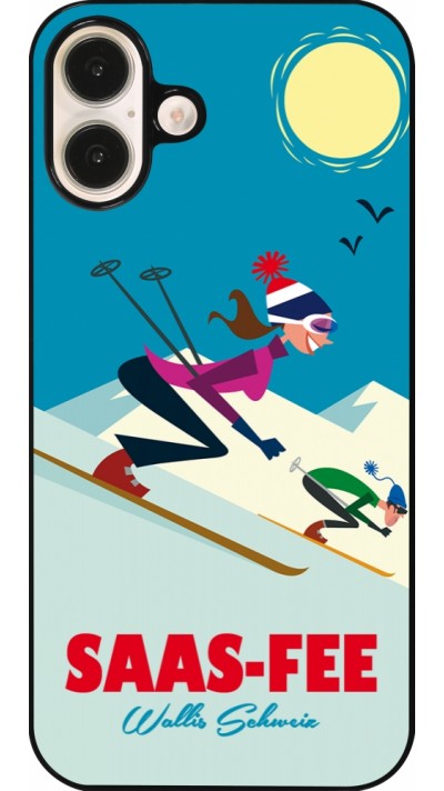 Coque iPhone 16 Plus - Saas-Fee Ski Downhill