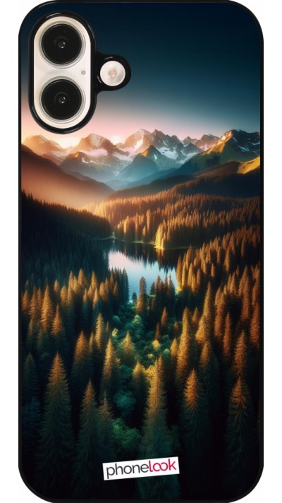 Coque iPhone 16 Plus - Sunset Forest Lake