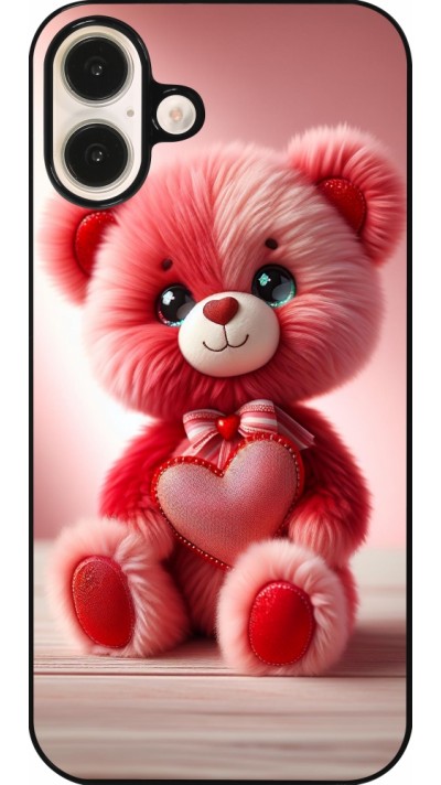 Coque iPhone 16 Plus - Valentine 2024 Ourson rose