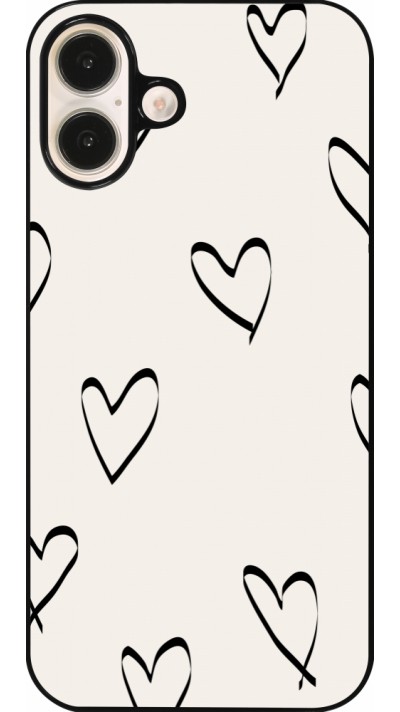 Coque iPhone 16 Plus - Valentine 2023 minimalist hearts