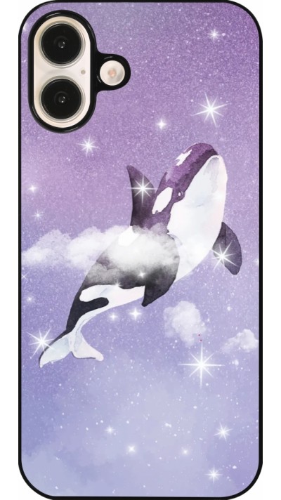 Coque iPhone 16 Plus - Whale in sparking stars