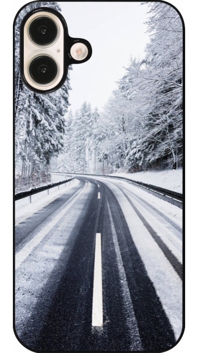 Coque iPhone 16 Plus - Winter 22 Snowy Road